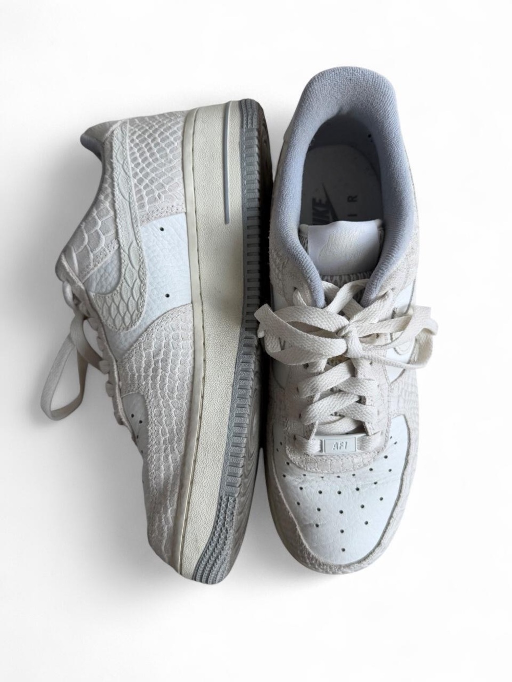 Nike Women's Air Force 1 Sneakers in White and Light Gray